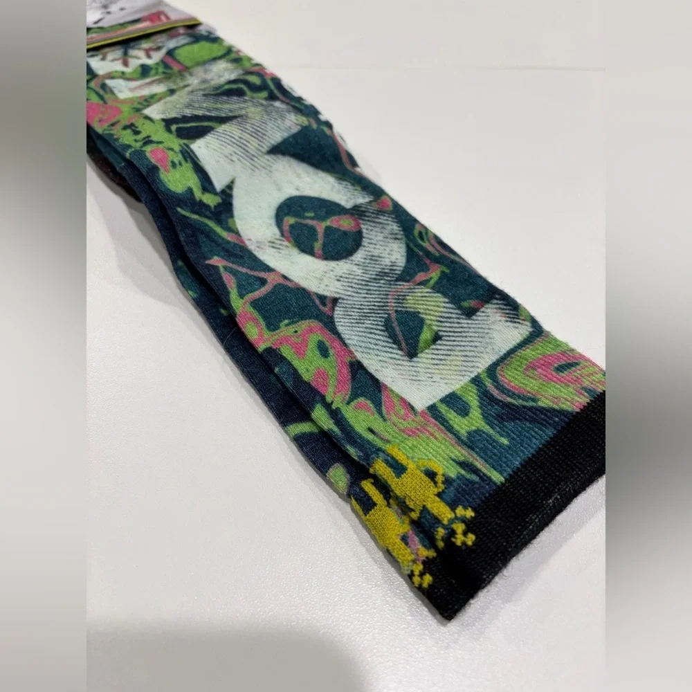 SmartWool Mens XL Zero Cushion Pow Print Ski Socks Blue Black NWT Over the Calf